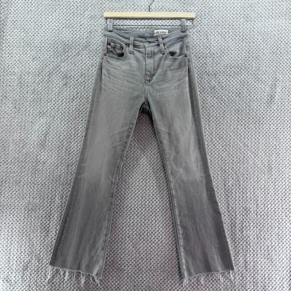 AG AG-Ed Denim Jeans Womens 26 Gray Farrah Boot Crop High Rise Raw Hem Stretch - Picture 1 of 15